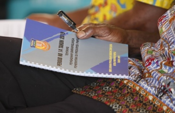 Sosialisasi Perpres No 14 Tahun 2019 dan Pergub No 14 Tahun 2019 di Nabire